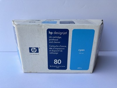 NEW HP 80 350ML Cyan Ink Cartridge  Printhead & Printhead Cleaner Exp 2006 - NEW