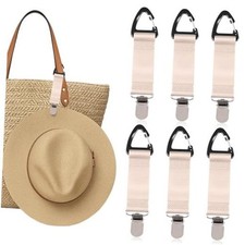 6 Pcs Hat Clip for Travel on Bag, Beach Vacation/Cruise Essentials Hats Pink