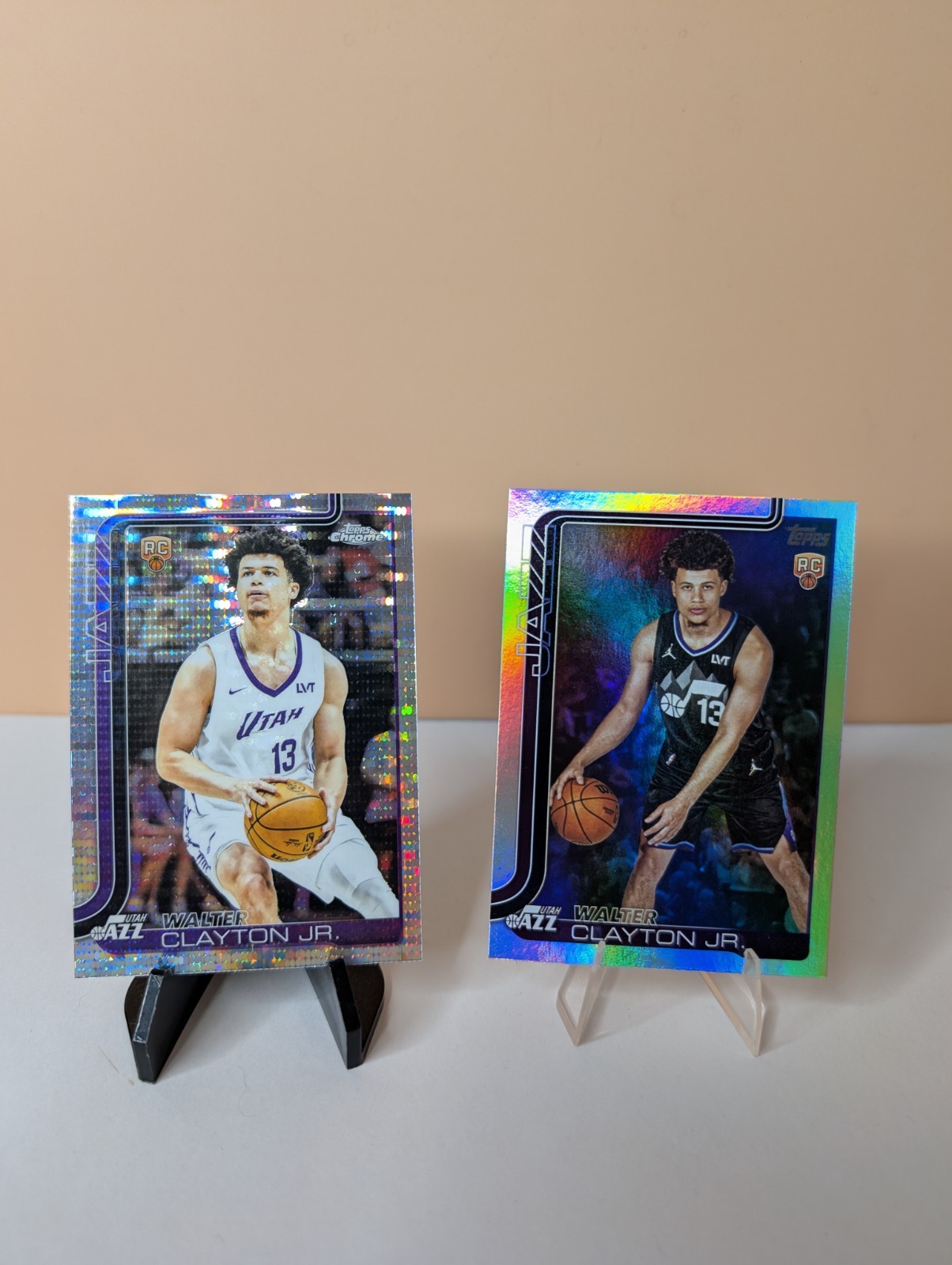 Walter Clayton Jr. RC Card Pulsar Refractor 2025-26 Topps Chrome #268 + Rainbow