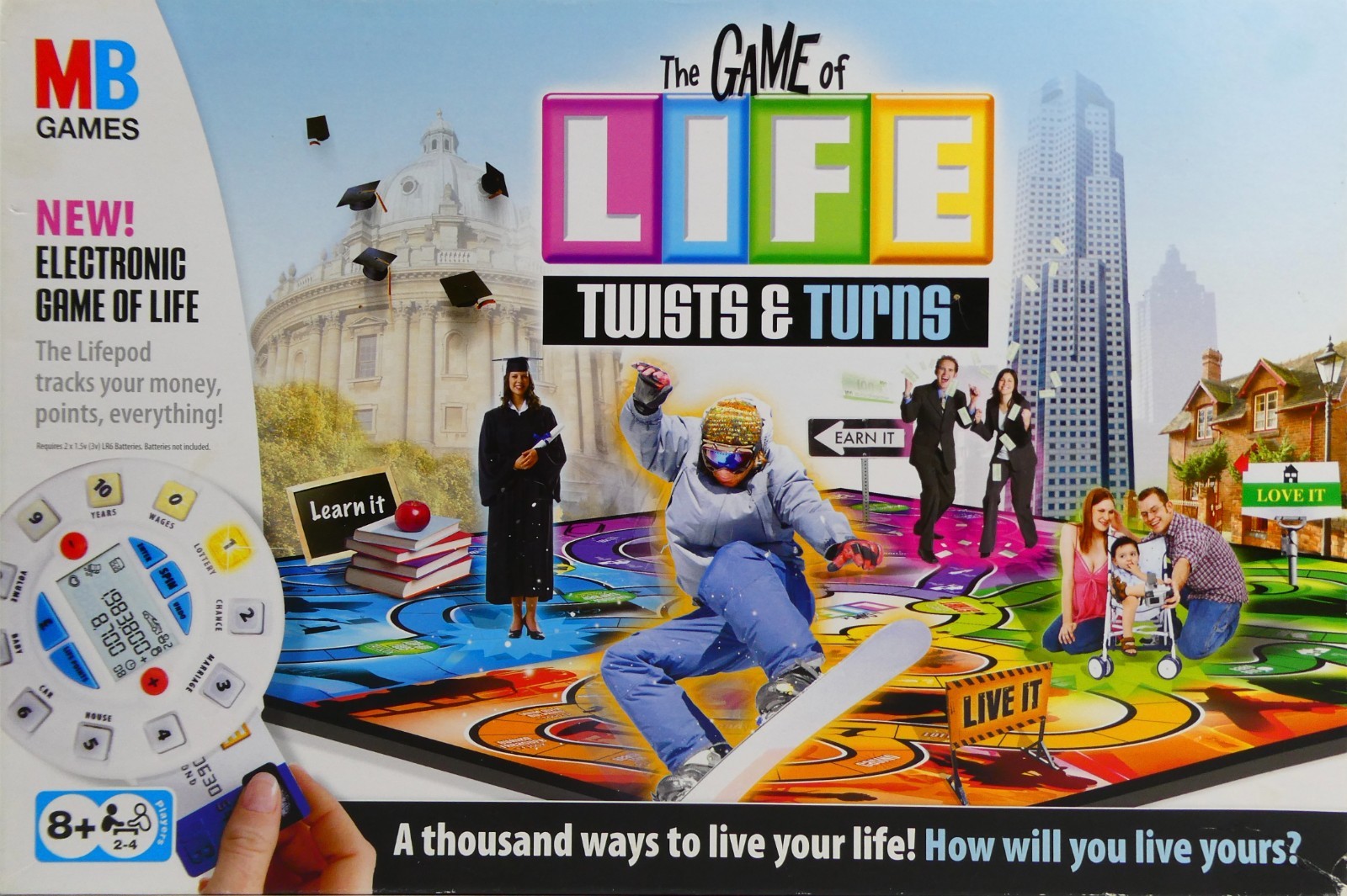 MB Games The Game Of Life Twists & Turns Board Game 2007 (8+) - Complete