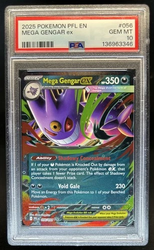 2025 Pokemon Phantasmal Flames Mega Gengar ex Double Rare #056/094 PSA 10