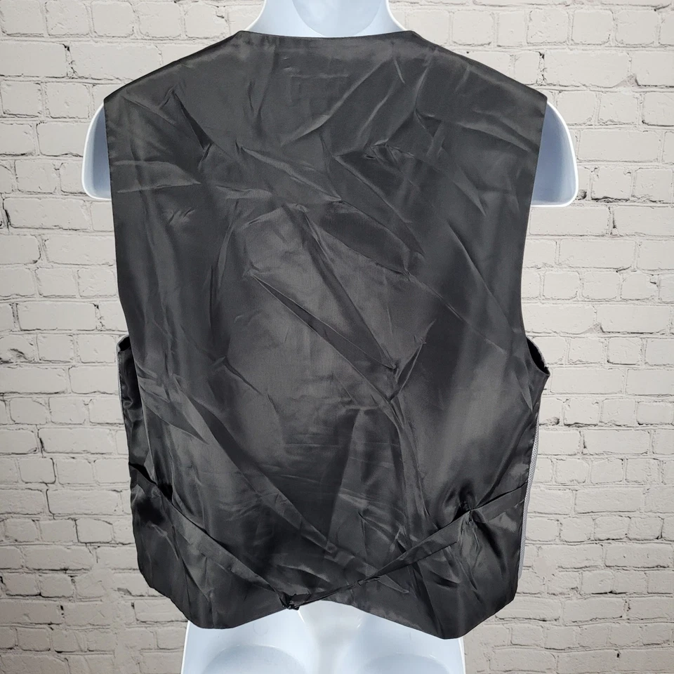 Calvin Klein Gris Plata Botones Forrado Traje Chaleco Chaleco Mediano M Foto 2 de 4