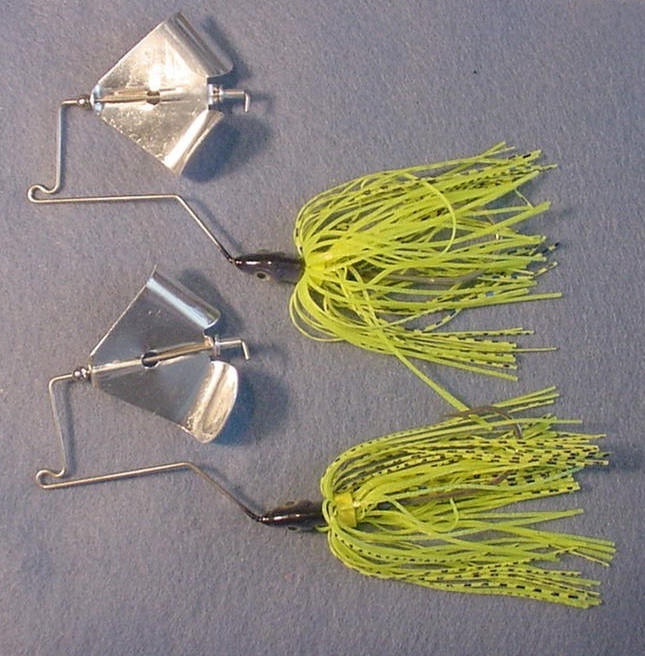 2 ~ 1/4 oz Buzzbaits Assassinator Drop Head Buzzbait Blue Chartreuse - Image 1