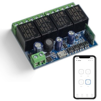 QIACHIP Ewelink Smart WiFi Switch, 4 Kanal Trockenkontakt Relais Modul 5V 12V...