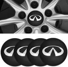 4pcs Wheel Center Caps Sticker, Black Wheel Center Hub Covers Sticker, 65mm/2.56