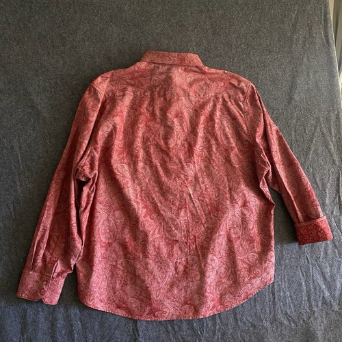 Robert Graham Shirt Mens 4XL Pink Red Floral Paisley Button Down Long Sleeve - Picture 19 of 24