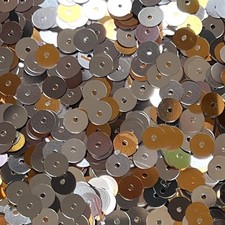 8mm Flat Sequins Gold Silver Shiny Metallic Duo Reversible Made in USA