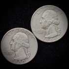 90% Silver - Set of 2 - Pre-1965 Constitutional Washington Quarter  - M2-43