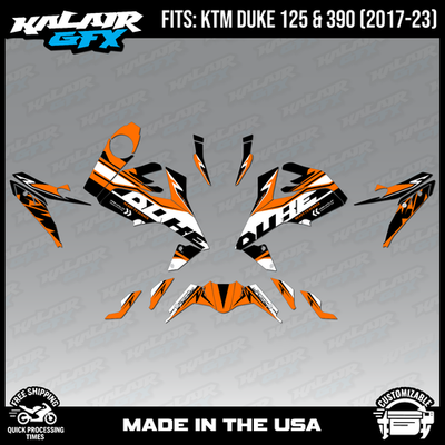 Graphics kit for KTM Duke 125, Duke 390 (2017-2023) Scalper Series
