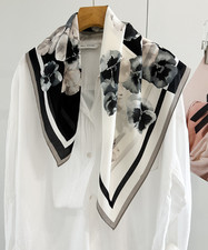 100 Silk Mulberry Shawl petal Print Neckerchief Scarf Square 26'' Bandanna new