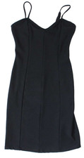Popular 21 Spaghetti Strap Sheath Mini Dress Women's Size M Black Ribbed DX7419