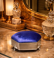 Art Deco antico argento massiccio scatola anello gioielli Birmingham 1913 145gr