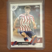 Topps 2022-23 UEFA Club Pablo Barrios #157 Rookie Atlético Madrid Soccer Card. rookie card picture