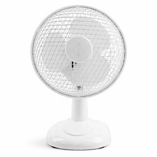 9" Desktop Fan White Electric Air Cooling Portable Fan Home Office 2 Speed Tilt