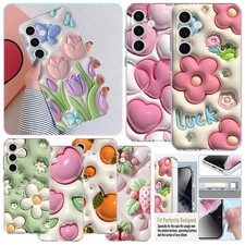 Cute 3D Pattern Flexible Cover Phone Case For Samsung Galaxy S25 S24 S26 A37 A17