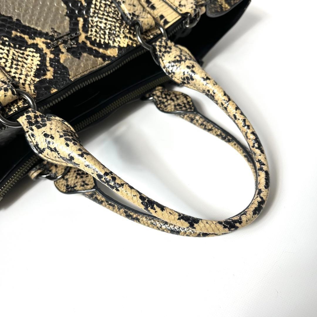 COACH rare Beautiful  Tote Bag Python Embossed 37… - image 6
