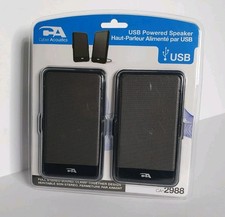 Cyber Acoustics CA-2988 Portable 2 USB SPEAKERS, Computer Laptop Travel Sealed