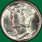 1941-D Mercury Dime Brilliant Uncirculated BU Coin #42175