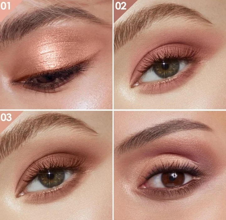 Barra de sombra de ojos en gel 3 piezas, lápiz de sombra de ojos crema mate y brillante, impermeable Foto 2 de 4