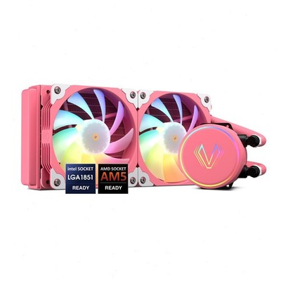 Vetroo V240 240mm AIO Liquid CPU Cooling System, for Intel & AMD - Pink