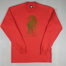 VTG 90's Screen Stars Best T-shirt Men's L Red Single Stitch L/ S Dog Club USA