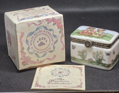  Boyds Bear Trinket Box Le Bearmoge Collectible Emma & Bailey ''Afternoon Tea