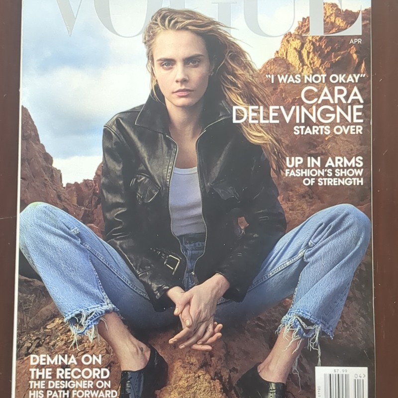 Vogue April 2023 English Fashion Magazine Issue Featuring Cara Delevingne