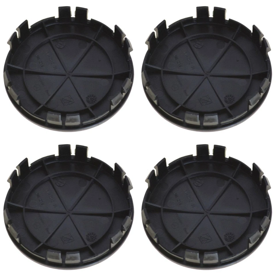 OEM Wheel Center Cap Black Laurel Wreath w/ Star Set of 4 for Mercedes Benz - Image 4 of 4