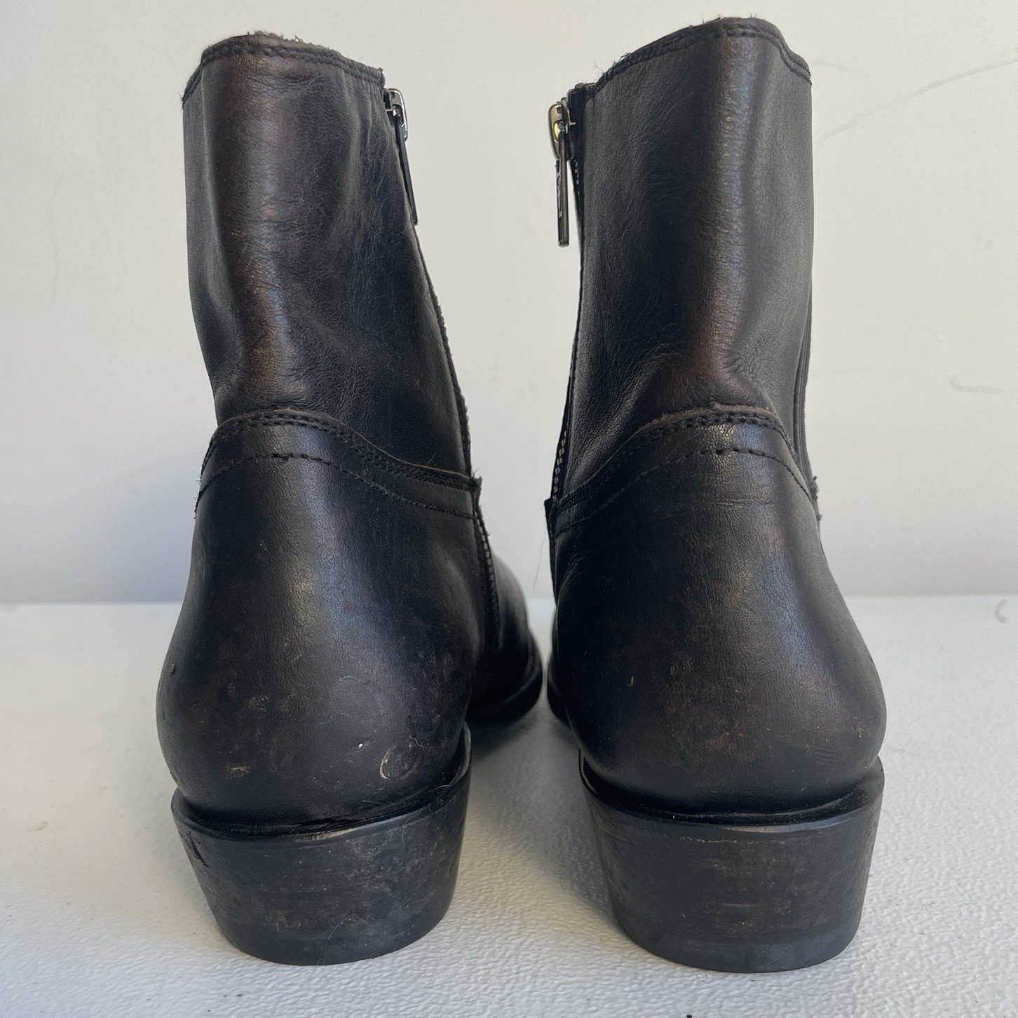 Frye Billy Inside Zip Leather Boots Distressed Si… - image 6