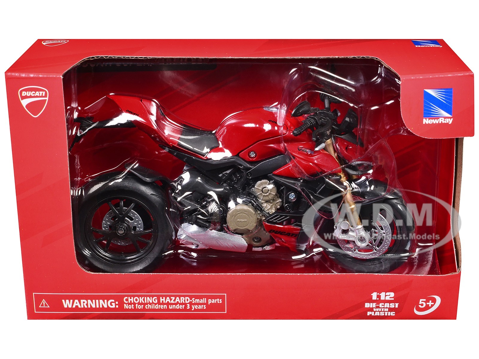 DUCATI SUPERNAKED V4S RED 112 DIECAST MOTORCYCLE MODEL BY NEW RAY 58273 5590₽