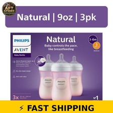 Philips Avent Natural Baby Bottles 9oz Pink 3-Pack