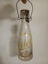 VEDEL 11 rue Duban PARIS Bouteille de lait Ancienne Verre Céramique Collection