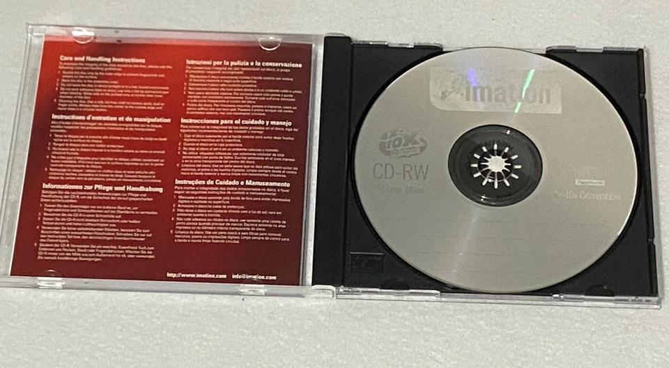 Lote de 4 discos Imation 650MB CD-RW 4x-10x archivos regrabables de alta velocidad música Foto 3 de 3