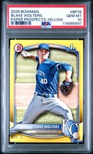 2025 BOWMAN PAPER PROSPECTS YELLOW #BP76 BLAKE WOLTERS 21/75 PSA 10