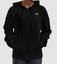 Reebok Women's Black Logo Fleece Hoodie Size XS