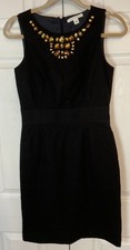 Banana Republic Black Jeweled Classic Career Knee Length Dress Size 2