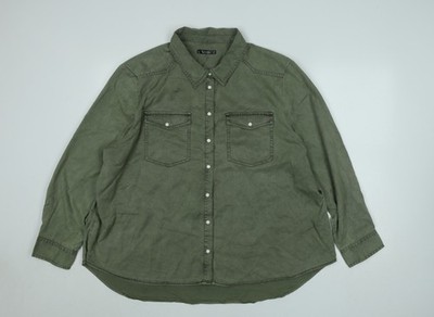 Dunnes Stores Herren grünes Langarmhemd mit Knopfleiste 2XL Regular Fit