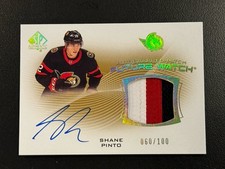 2021-22 SP Authentic Shane Pinto Future Watch Patch Auto RC /100 Rookie
