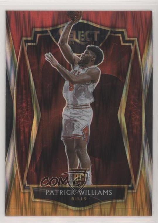 2020 Select Premier Level Red White Orange Flash Prizm Patrick Williams #185 4f5