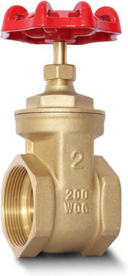2'' NPT Brass Gate Valve, Heavy Duty Female X Female Thread Manual Rotary Sluice