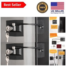 2-Pack Refrigerator Lock with Keyed Secure Swivel Cable - Modern Black