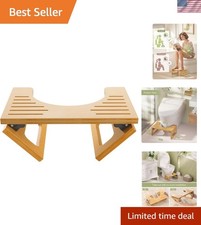 7 Inches Bamboo Toilet Stool Squat for Adult, Foldable Squatting Potty Stools...