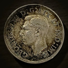 TONED 1937 Canada 80% Silver 25 Cents $0.25 Face Value High Grade Silver 25c — photo 2