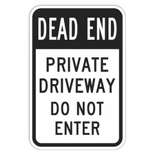 Lyle T1-1869-Eg_12X18 Private Drive & Road Traffic Sign, 18 In H, 12 In W,