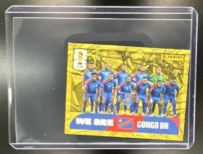 2026 Panini World Cup Sticker Collection Team Photo Congo DR Gold Crumple