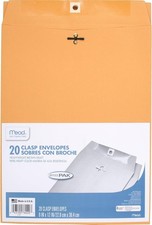 Versatile 9" x 12" Brown Kraft Clasp Envelopes - 20 Count for Document Security