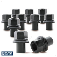 10x 28mm Sleeve Wheel Lug Nuts M22x1.5 Thread 33mm Hex Skirt Flange For Semis