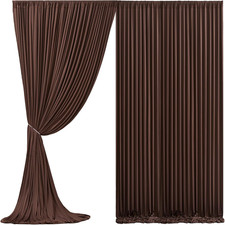 10X10 Brown Backdrop Curtain for Parties Wedding Wrinkle Free Brown Photo Curtai