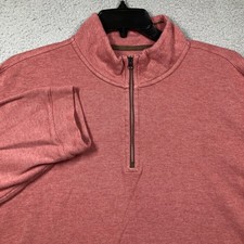 Jos A Bank 1/4 Zip Sweater Men's 2X Red Brown Mock Neck Gorpcore Hiking Modal