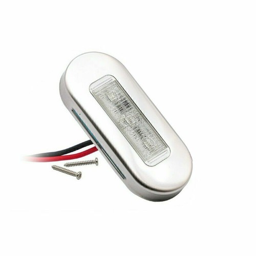 8x Stainless Steel Marine Boat 3 LED Courtesy Lights Cabin Deck Light White 12V - Picture 7 of 10